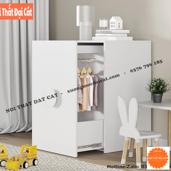 Tủ áo quần cho bé thiết kế đẹp TTE067