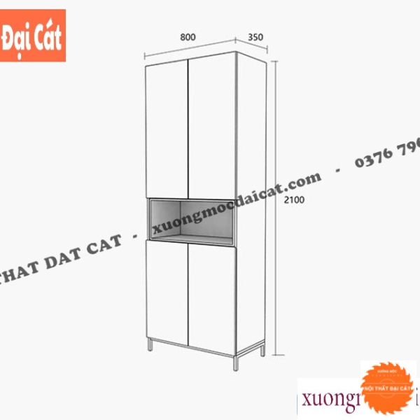 Tủ rượu thân gỗ cánh kính TR061