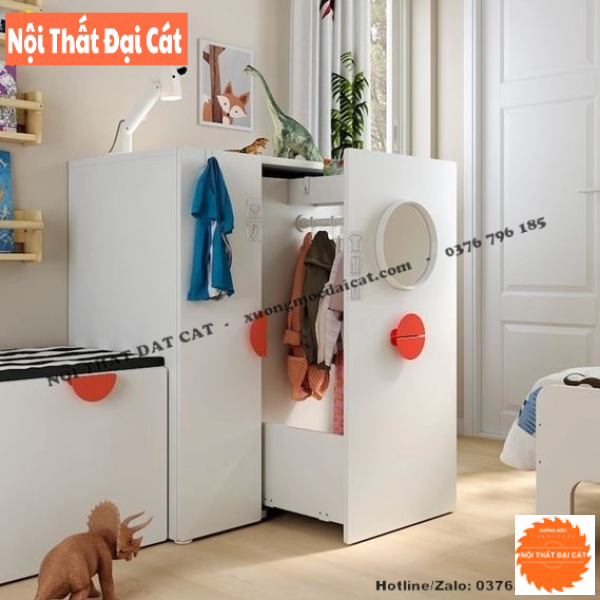 Tủ áo quần cho bé thiết kế đẹp TTE067