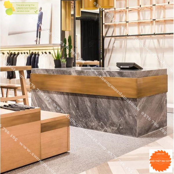 Quầy thu ngân gỗ cho shop QTN033