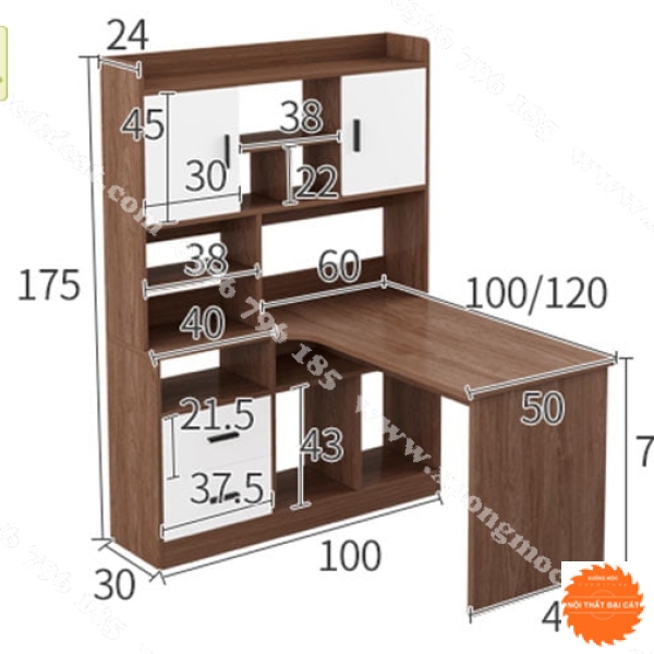 Bàn học kệ sách thiết kế thông minh BH053