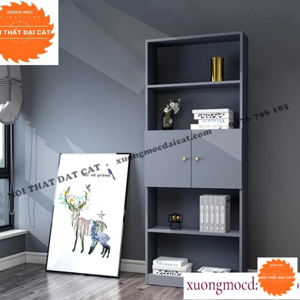 Kệ sách màu xám chì đẹp KS167