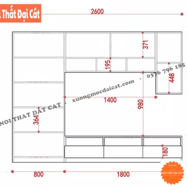 Tủ kệ tivi phòng khách sang trọng KKH089