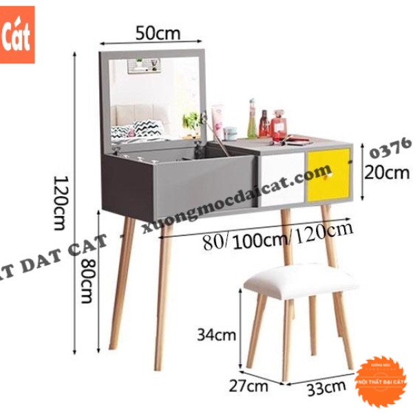 Bàn trang điểm giấu gương BTĐ124