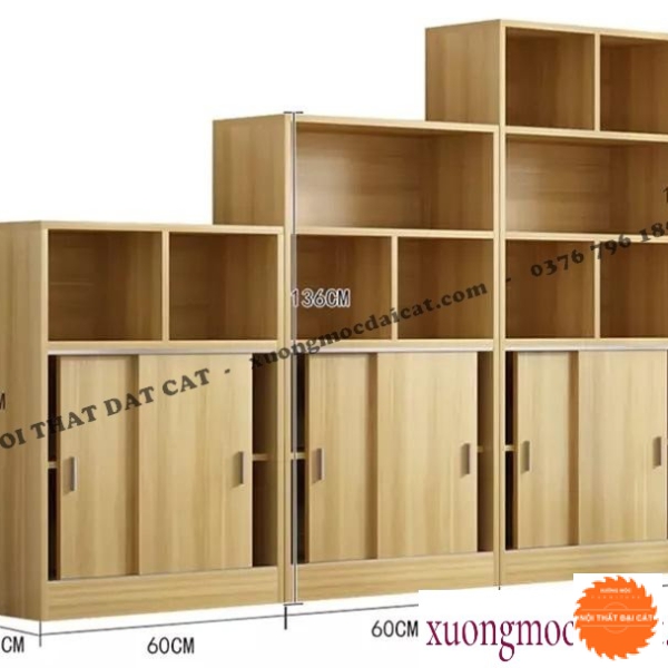 Kệ sách thiết kế cửa lùa KS168