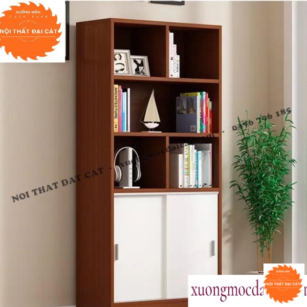 Kệ sách thiết kế cửa lùa KS168