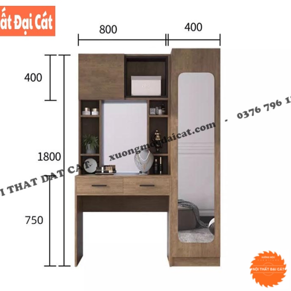 Bàn trang điểm kết hợp tủ BTĐ125