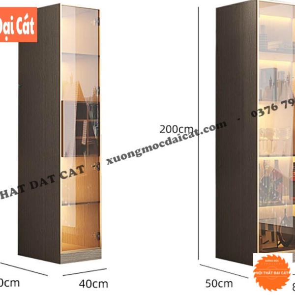 Tủ rượu cánh kính có đèn led TR062