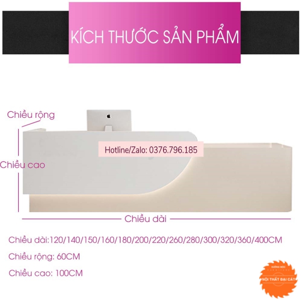 Quầy lễ tân đẹp trẻ trung QLT053