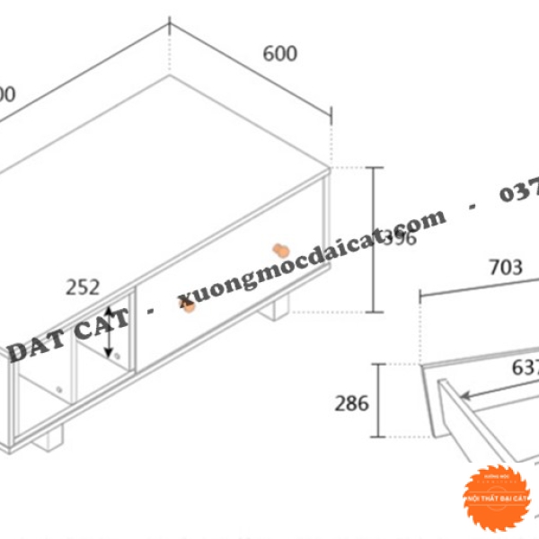 Bàn sofa gỗ công nghiệp BS059