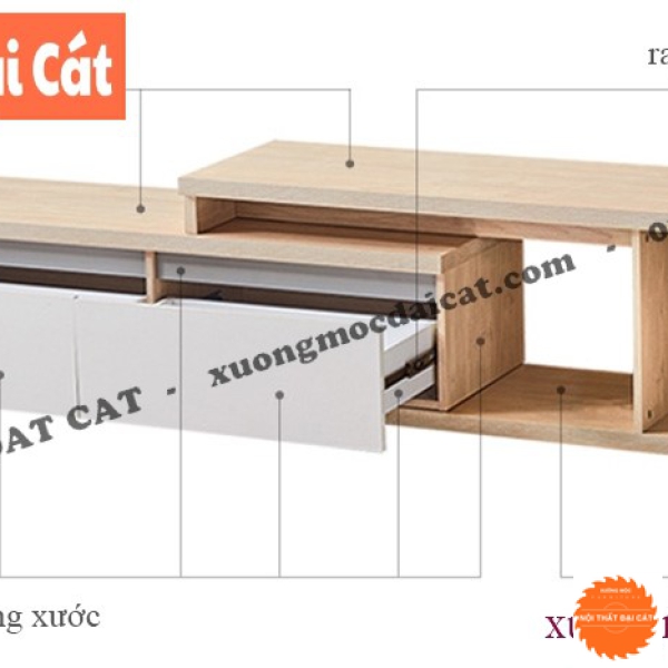 Kệ tivi phòng khách kiểu dáng hiện đại KTV401