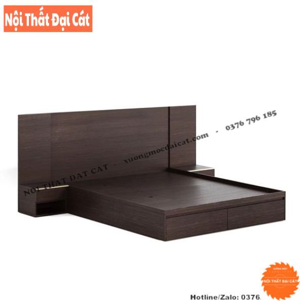 Giường ngủ thiết kế kèm vách đầu giường G106
