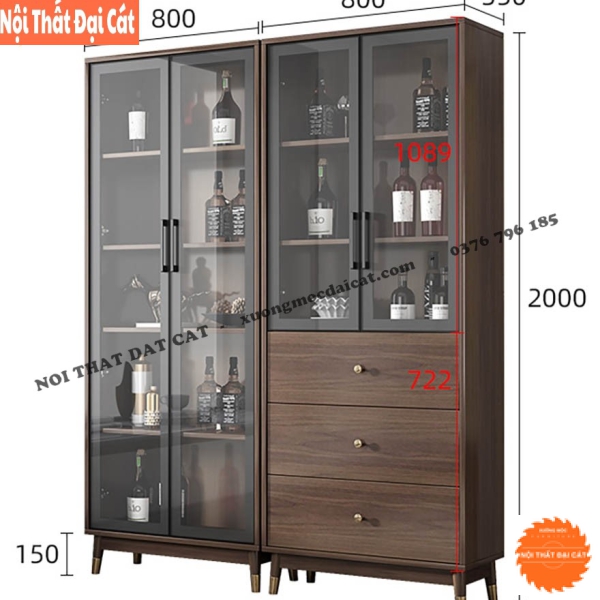 Tủ rượu kết hợp phong cách mới TR063