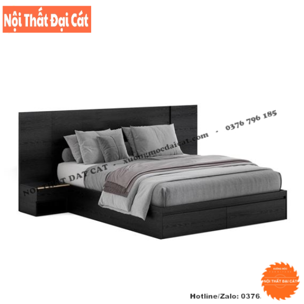 Giường ngủ thiết kế kèm vách đầu giường G106