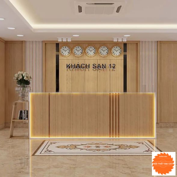 Quầy lê tân Hotel gỗ công nghiệp QLT019