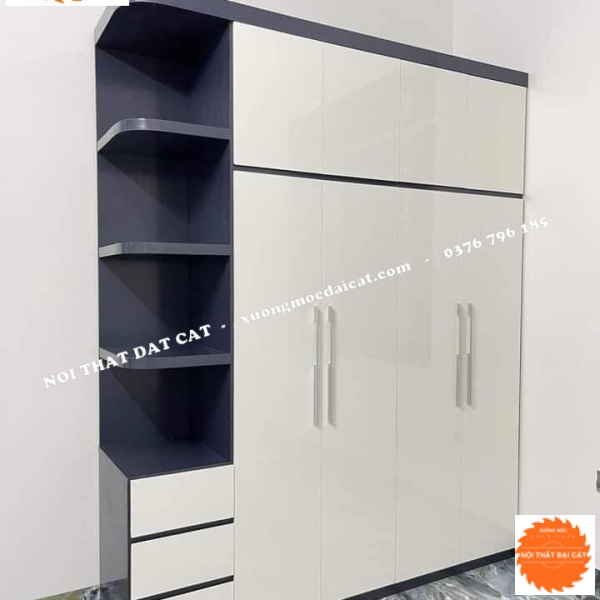 Tủ áo quần trắng xanh MS22192