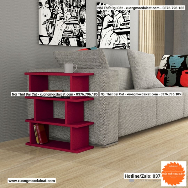 Bàn gỗ cạnh sofa thiết kế 3 tầng BGS018