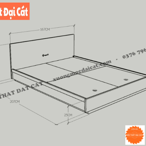 Giường ngủ gỗ hiện đại G117
