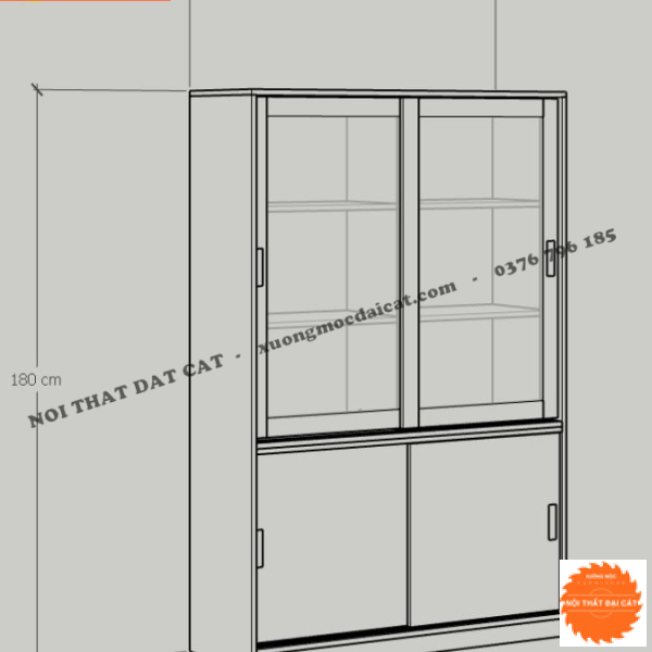 Kệ để sách thiết kế cánh trượt KS203