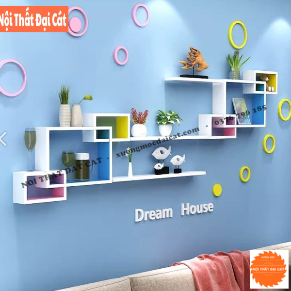 Kệ trang trí treo tường phòng khách KTT157