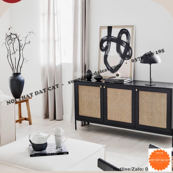 Tủ gỗ mây 3 cánh TGM004