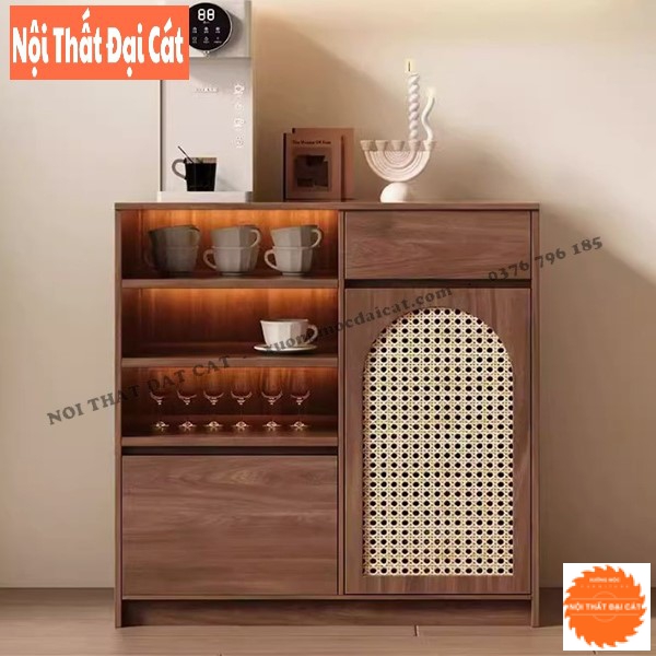 Tủ gỗ mây đựng đồ thiết kế đẹp TGM018