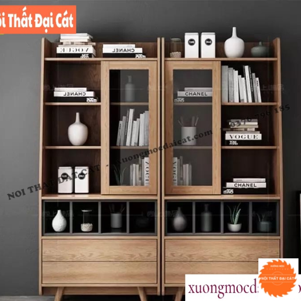 Kệ sách gỗ MDF phong cách hiện đại KS172