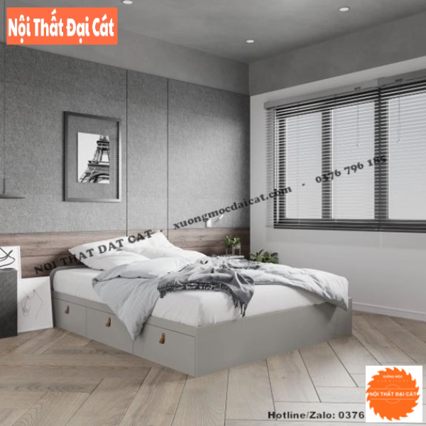 Giường ngủ thiết kế 3 hộc kéo tiện nghi G107
