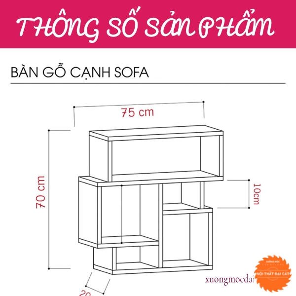 Bàn gỗ cạnh sofa tone vàng BGS013