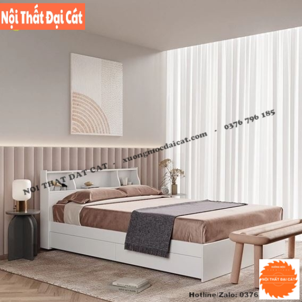 Giường ngủ gia đình bằng gỗ MDF G108