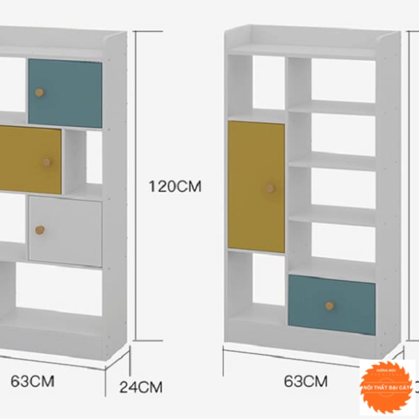 Kệ sách gỗ đẹp thiết kế hiện đại KS110