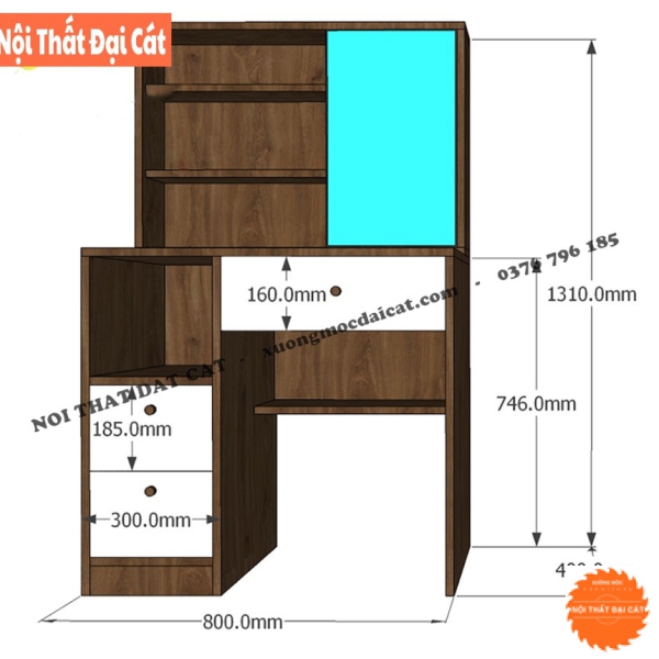 Bàn trang điểm phong cách hiện đại BTĐ130