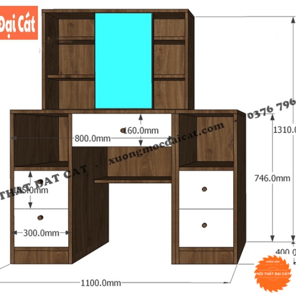 Bàn trang điểm phong cách hiện đại BTĐ130