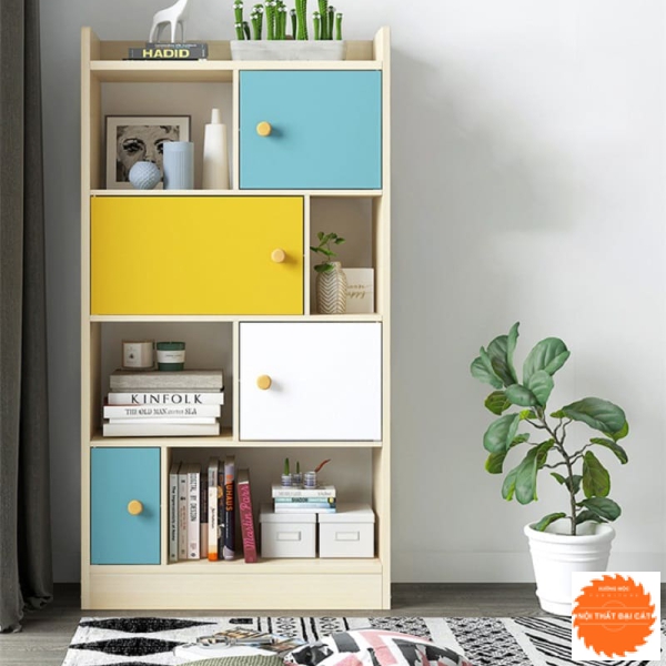 Kệ sách gỗ đẹp thiết kế hiện đại KS110