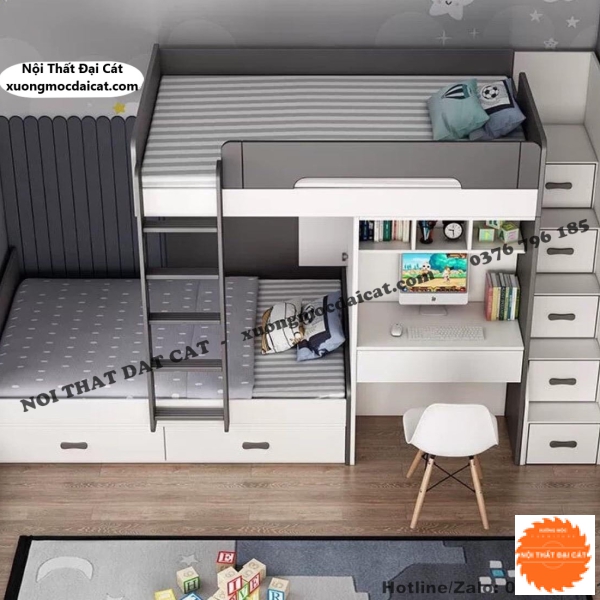 Giường tầng kết hợp bàn học GT106
