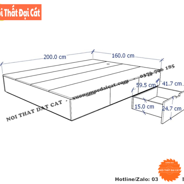 Giường ngủ thiết kế không đầu giường G109