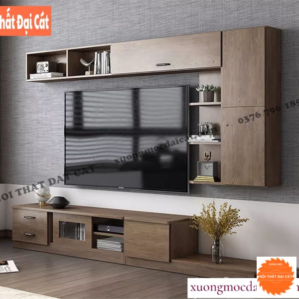 Kệ tivi gỗ kết hợp tủ treo KKH094