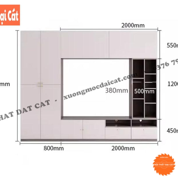 Tủ kệ tivi bằng gỗ MDF cao cấp KKH095