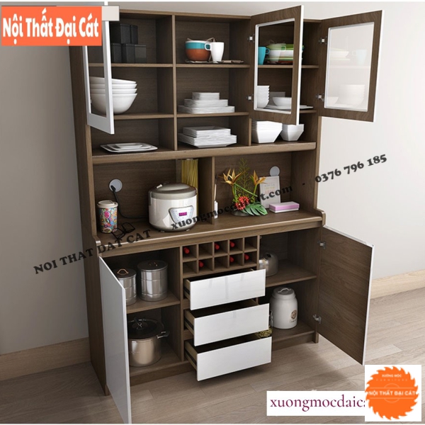 Tủ đựng đồ nhà bếp cánh kính TBN075