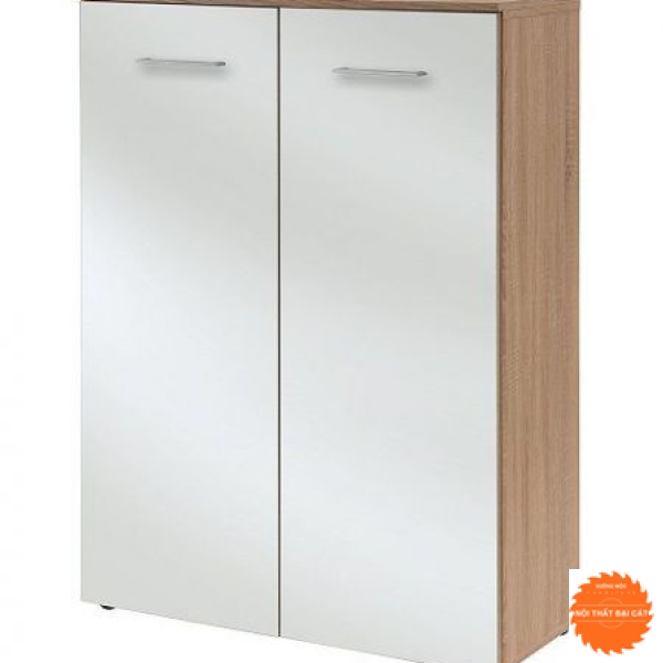Tủ giày thiết kế cánh trắng thân gỗ TG128