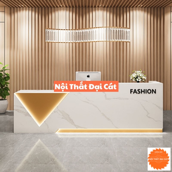 Quầy lễ tân sang trọng bằng gỗ QLT058