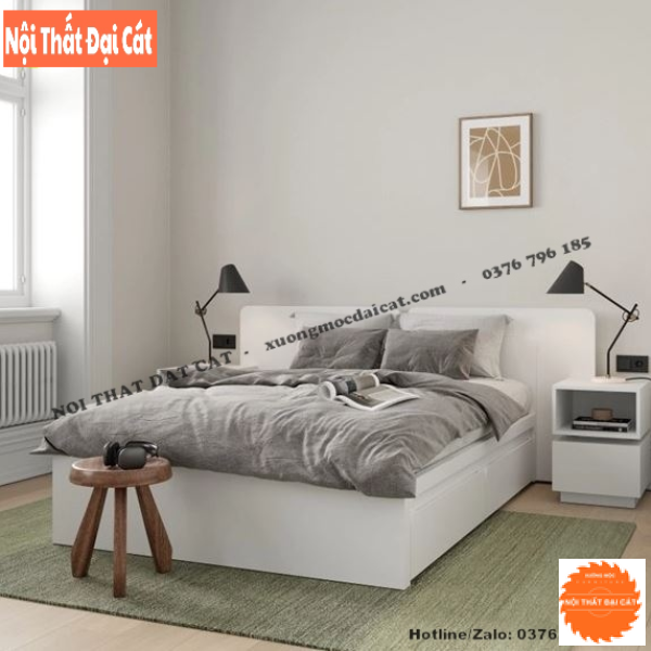 Giường ngủ tone trắng sang trọng G111