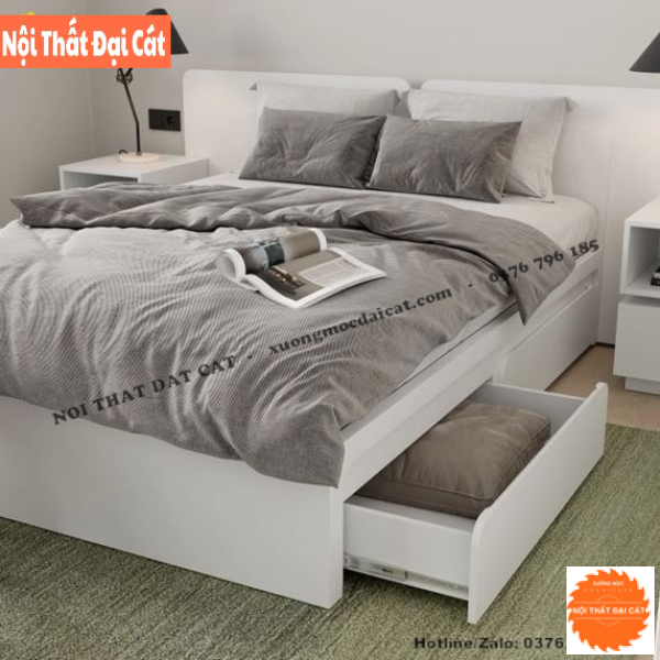 Giường ngủ tone trắng sang trọng G111