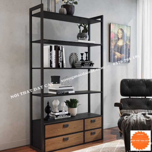 Kệ sách thiết kế 4 tầng - 4 ngăn KS189