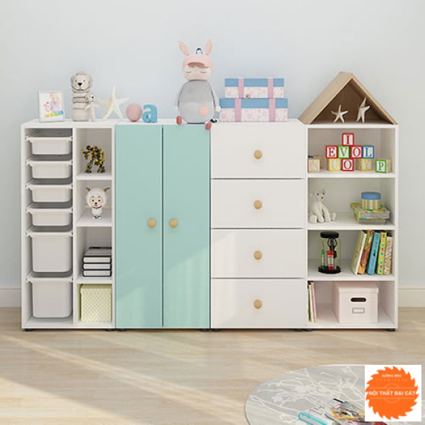 Tủ áo quần cho bé thiết kế dễ thương 