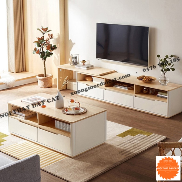Bàn sofa gỗ thiết kế hộc kéo BS044
