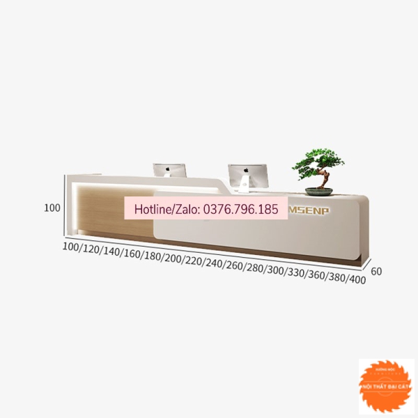 Quầy lễ tân gỗ phong cách sang trọng QLT059