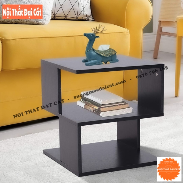 Bàn gỗ cạnh sofa tone đen BGS009