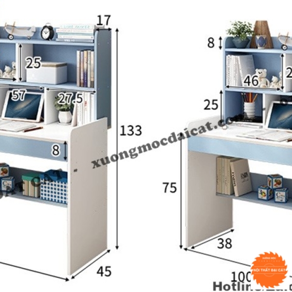 Bàn học thông minh bằng gỗ BH059