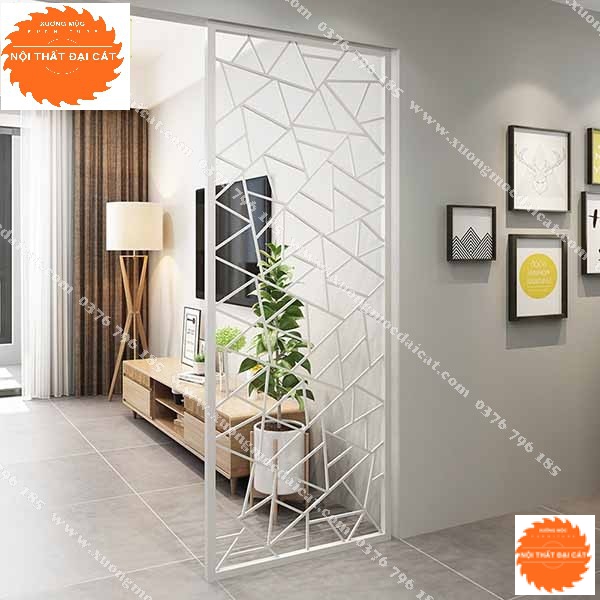 Vách ngăn gỗ trang trí phòng khách VN072